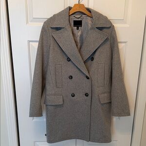 Banana Republic Light Gray Double-Breasted Coat